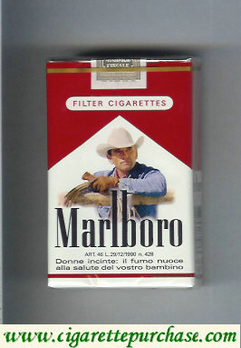 Marlboro with cowboy with lasso on the tree cigarettes soft box